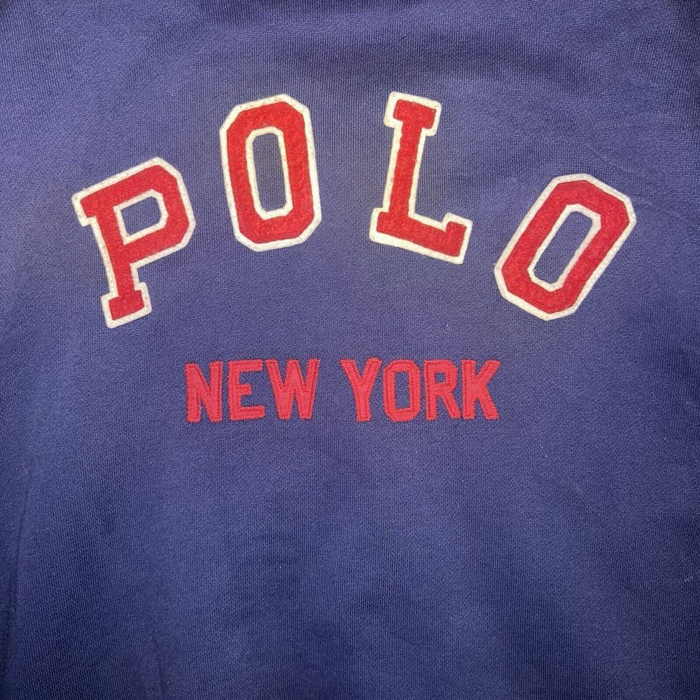 Polo Ralph Lauren Mens Jacket Medium Blue New York Varsity Baseball Letterman P